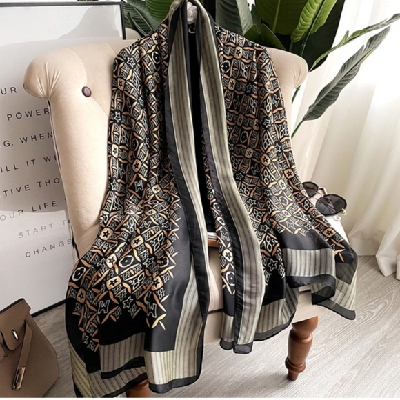 New 100% Silk Print Long Scarf Shawl Wraps - Picture 6 of 11